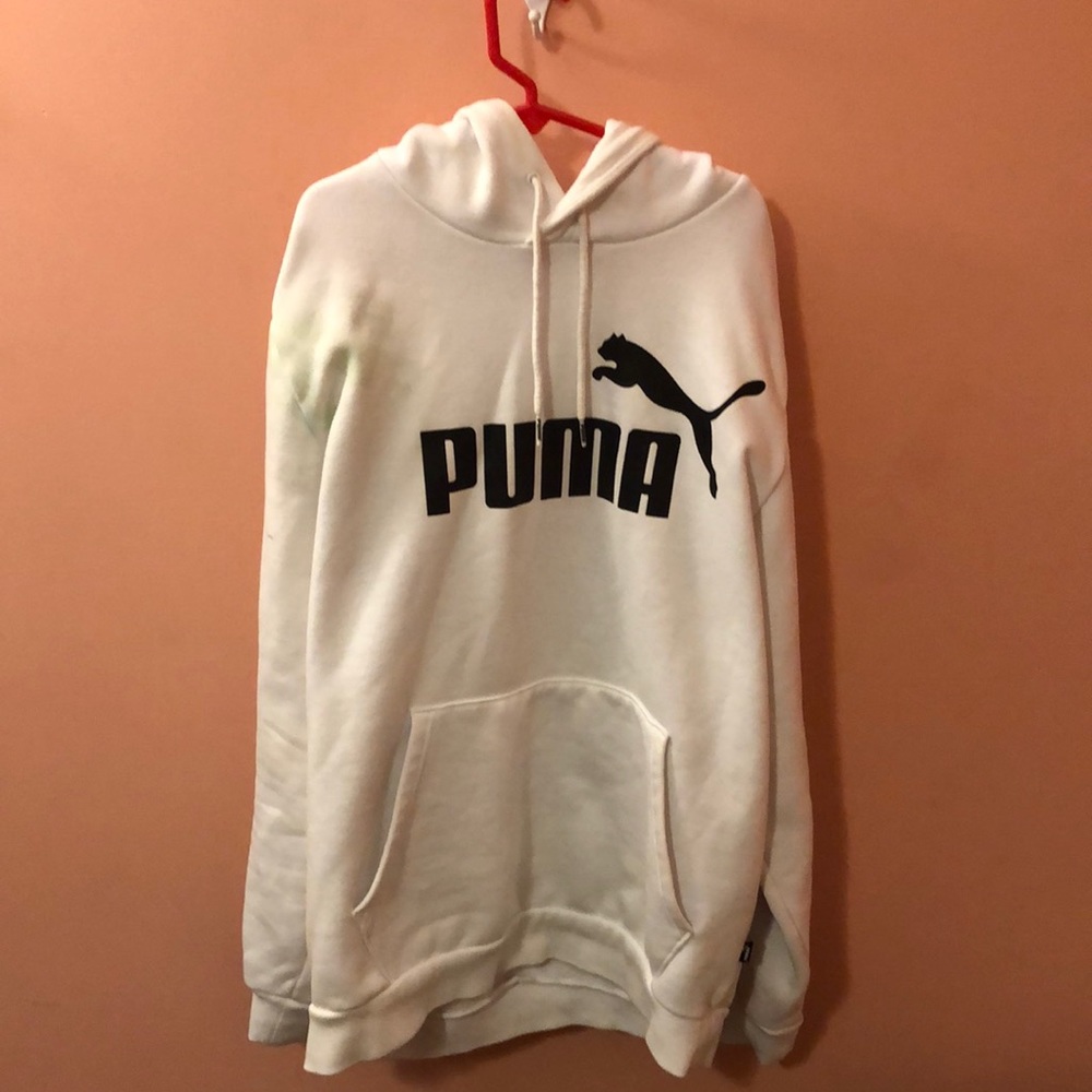 Small white puma hoodie
